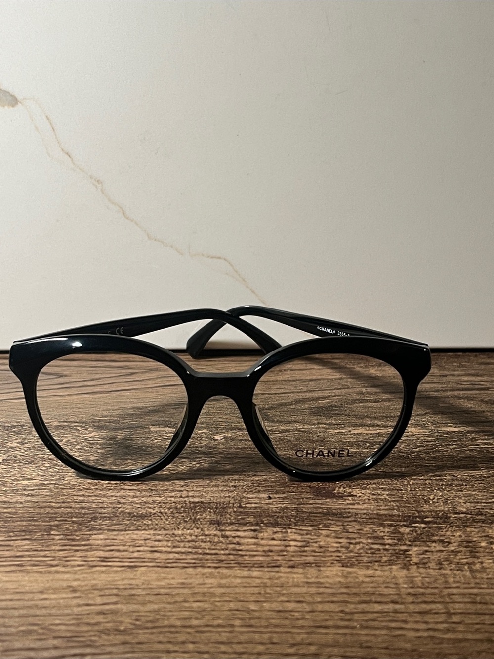 Authentic CHANEL Black Round Frame 3355-A c.501